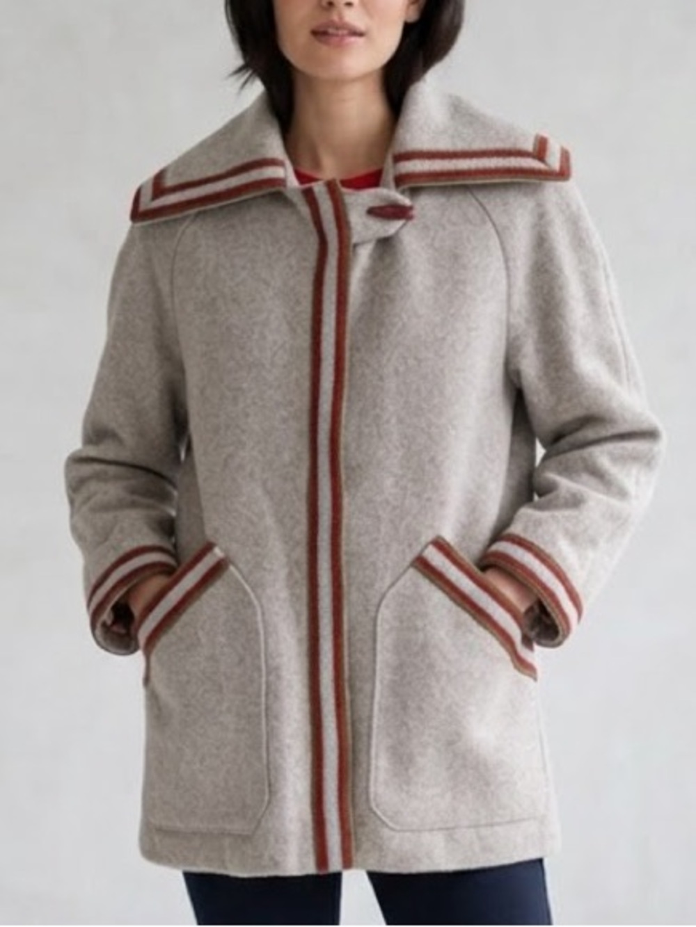 60s Vtg Carol Cohen Braefair Wool Sailor Collar Coat Heritage Twee Academia S/M
